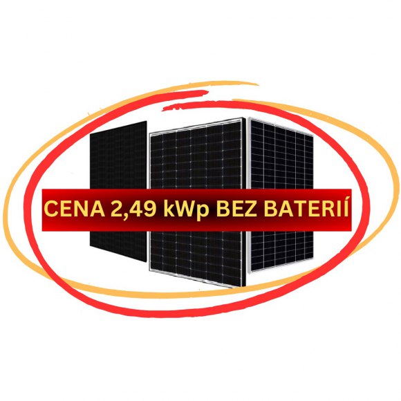 Fotovoltaická elektrárna (FVE) na klíč 2,49 kWp bez baterií a cena