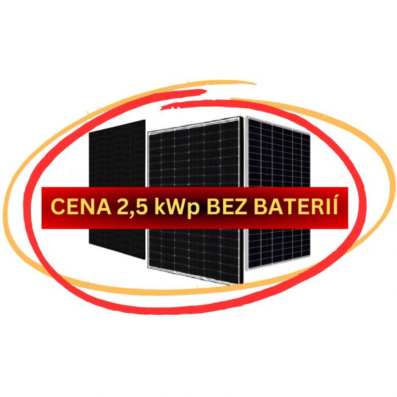 Fotovoltaická elektrárna (FVE) na klíč 2,5 kWp bez baterií a cena