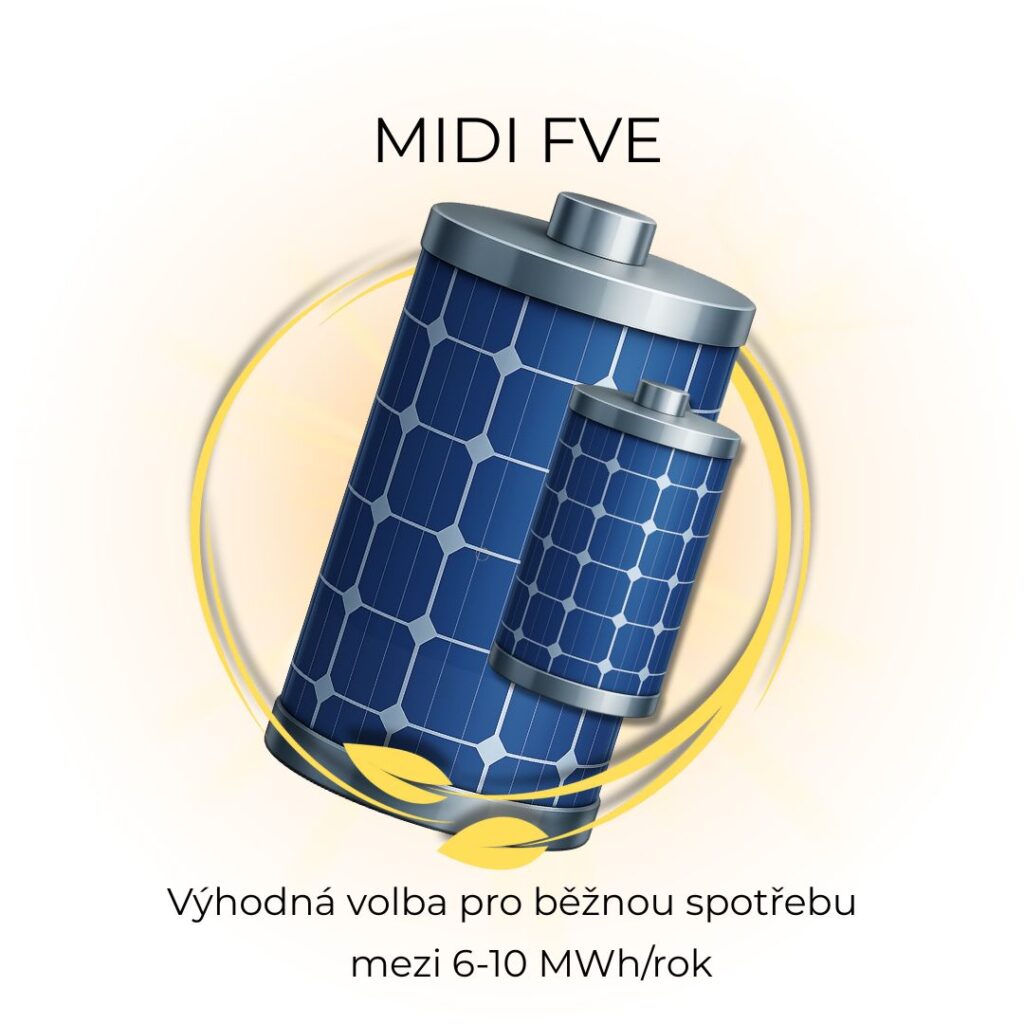 Cena fotovoltaické elekrárny (FVE) na klíč se SOLLARIS fotovoltaika. Vzorová nabídka a cena MIDI varianty.